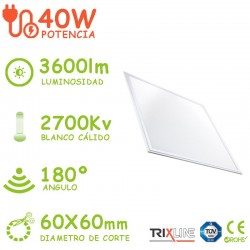 Panel LED 40W 60x60cm Blanco Calido Trixline
