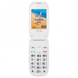 Teléfono móvil libre spc harmony blanco - doble pantalla - teclas grandes - dual sim - cámara - tecla sos - bat litio - base 