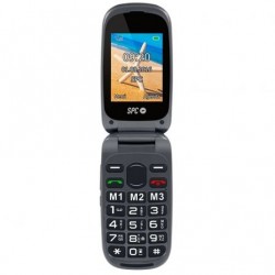 Teléfono móvil libre spc harmony negro - doble pantalla - teclas grandes - dual sim - cámara - tecla sos - bat litio - base 