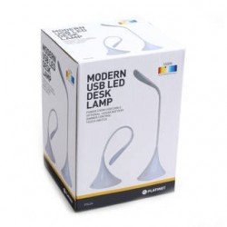 LAMPARA DE MESA 3.5W FLEXIBLE ALIM. USB O PILAS BLANCO PLATINET