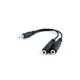 Cable Audio JACK 3,5 M a 2xJACK 3,5 H 15cm 3GO