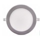 PANEL LED CIRCULAR DOWNLIGHT 18W MARCO PLATA ALUMINIO BLANCO CALIDO DRIVER INSOLATED (AISLADO)