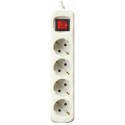 REGLETA 4 TOMAS 1.5 METROS 3X1.5mm² PROTECCION CON INTERRUPTOR BLANCO SILVER