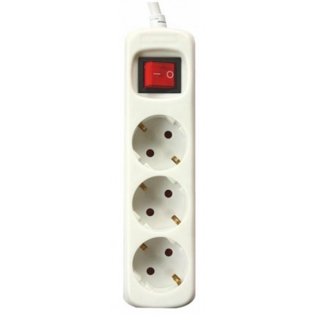 REGLETA 3 TOMAS 1.5m PROTECCION CON INTERRUPTOR BLANCO SILVER
