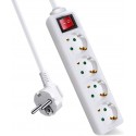REGLETA 4 TOMAS 1.5 METROS 3X1.5mm² INTERRUPTOR CON PROTECCION BLANCO LEDECOR