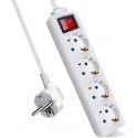 REGLETA 4 TOMAS 5.0m 3G 1.5mm2 INTERRUPTOR CON PROTECCION BLANCO LEDECOR