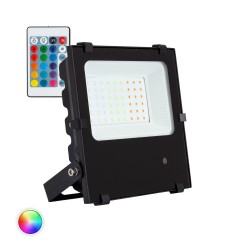 PROYECTOR LED 50W RGB CON MANDO A DISTANCIA IP66 Ø210x245x50mm