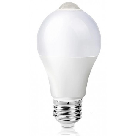 BOMBILLA LED ESTANDAR E27 A60 10W BLANCO FRIO CON SENSOR DE MOVIMIENTO