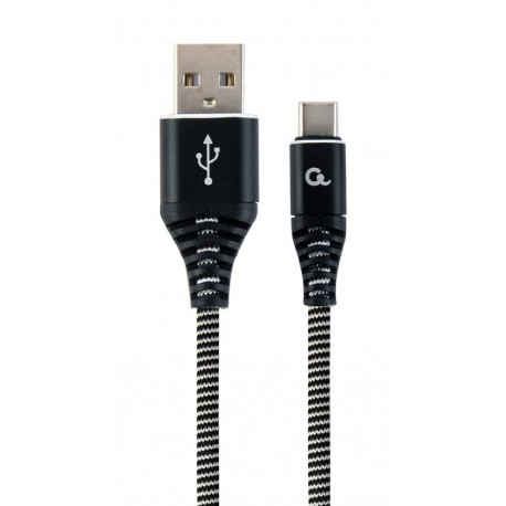 CABLE TRENZADO DATOS Y CARGA USB TIPO-C 2.0 MACHO A MICRO-USB MACHO 1 Mtrs CABLEXPERT
