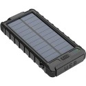 POWER BANK 10.000mAh POLYMER 2A 2 USB 1 TYPE-C 1 MICROUSB SOLAR PANEL BRUJULA LINTERNA NEGRO PLATINET