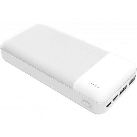 POWER BANK 20000mAh 2.1A POLYMERO ABS BLANCO 2 USB 1 TYPE-C 1 MICRO USB NEGRO PLATINET