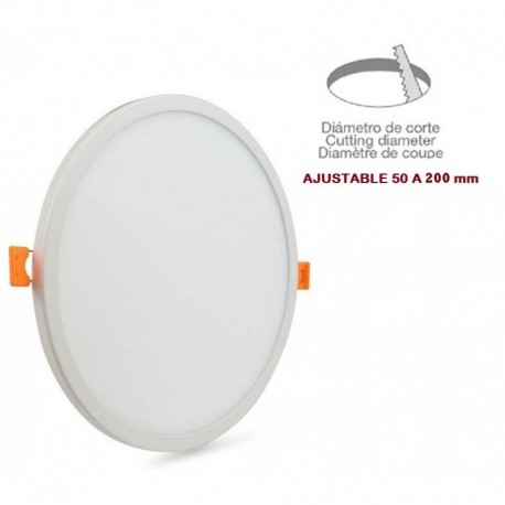 PANEL LED CIRCULAR DOWNLIGHT AJUSTABLE 20W ALUMINIO BLANCO FRIO DRIVER INSOLATED (AISLADO)