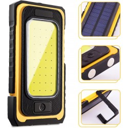 EXPOSITOR LINTERNA DE TRABAJO SOLAR LED COB RECARGABLE/POWER BANK/BASE IMANTADA/CON GANCHO 10W 750LM (6 UNIDADES)