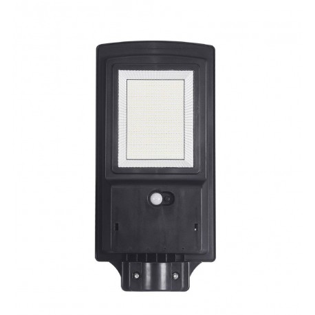 LUMINARIA PROYECTOR LED SOLAR 100W C/SENSOR C/MANDO + SOPORTE METAL PARED IP65 B. FRIO