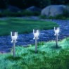 BALIZA LED SOLAR GARDEN LIGHT 07 STAINLESS STEEL DIAMOND LAMPSHADE RGB 