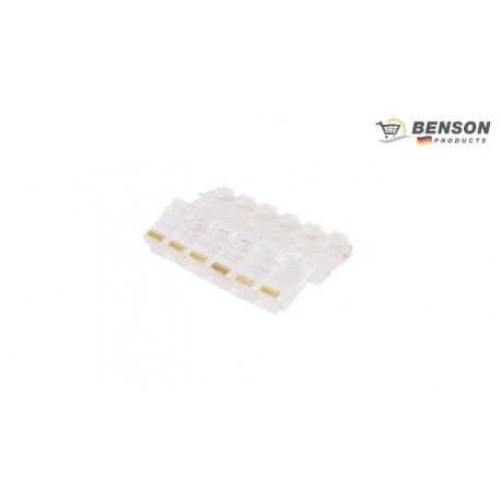 CONECTOR UTP RJ45 CAT 5 MACHO METALICO (12 UNIDADES) BENSON