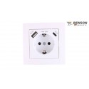 ENCHUFE ENPOTRADO PARED SCHUKO BLANCO C /USB A + C/USB TYPE-C (C/MARCO INCLUIDO)