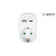 ADAPTADOR ENCHUFE SCHUKO BLANCO + USB A+ USB TYPEC BENSON