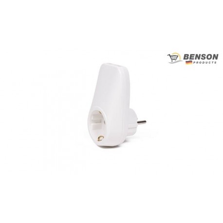 ADAPTADOR ENCHUFE SCHUKO + 2 X USB A BLANCO BENSON