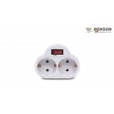 ADAPTADOR DOBLE ENCHUFE SCHUKO C/BOTON BLANCO 