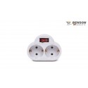 ADAPTADOR DOBLE ENCHUFE SCHUKO C/BOTON BLANCO BENSON