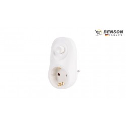 ADAPTADOR ENCHUFE SCHUKO C/BOTON REGULABLE BLANCO BENSON