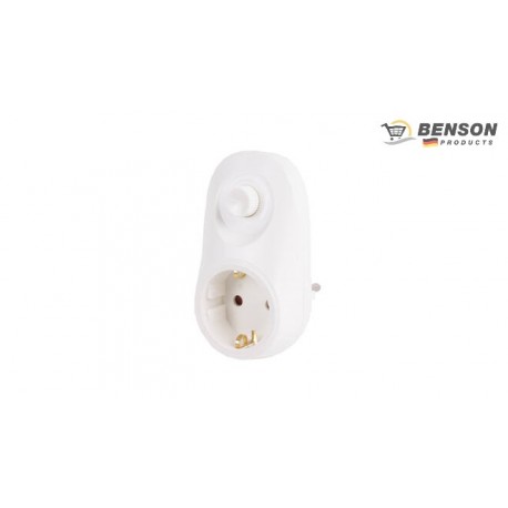 ADAPTADOR ENCHUFE SCHUKO C/BOTON REGULABLE BLANCO BENSON