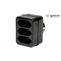 ADAPTADOR 3 TOMAS SCHUKO 10A NEGRO 