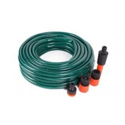 JUEGO DE MANGUERA JARDIN 1/2" COMPLETO + ACCESORIOS ROLLO 15 METROS 