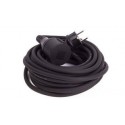 PROLONGADOR C/TAPA ALARGADERA 10 METROS 3X1.5mm² IP44 NEGRO