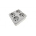 BASE CUADRUPLE SUPERFICIE ENCHUFE SCHUKO IP20 