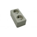 BASE DOBLE ENCHUFE SCHUKO SUPERFICIE PARED IP20 
