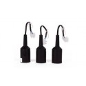 PORTALAMPARAS E27 NEGRO C/COLGADOR C/TERMINAL (PACK 3) 