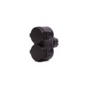 ADAPTADOR ENCHUFE 2 TOMAS SCHUKO 16A IP44 NEGRO C/TAPA 