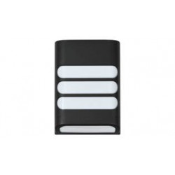 APLIQUE RECTANGULAR SOLAR PARED NEGRO IP44 B. CALIDO 