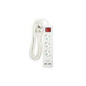 REGLETA 3 TOMAS + 2 USB-A 3 METROS 3X1,5mm² INTERRUPTOR CON PROTECCION
