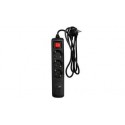 REGLETA 3 TOMAS + USB-A + USB-C 3A 1.5M 3X1,5MM INTERRUPTOR CON PROTECCION NEGRO 