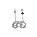 CABLE TRENZADO CARGA Y DATOS USB 2.1 A LIGHTNING IPHONE 2 METRO BLANCO 