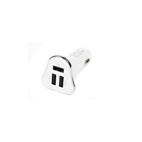 CARGADOR RAPIDO USB BLANCO COCHE 12/24V 3 PUERTOS 4,1A BENSON