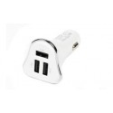 CARGADOR RAPIDO USB BLANCO COCHE 3 PUERTOS 4,1A 
