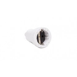 CLAVIJA DE GOMA HEMBRA C/TOMA TIERRA SCHUKO 16A BLANCO
