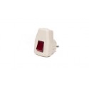 CLAVIJA MACHO ENTRADA LATERAL C/INTERRUPTOR C/TOMA TIERRA SCHUKO 16A BLANCO 