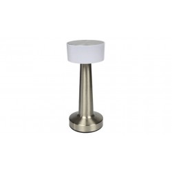 LAMPARA LED RECARGABLE MESA REGULABLE TACTIL PLATA 