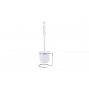 ESCOBILLA BAÑO C/SOPORTE METAL BLANCO 