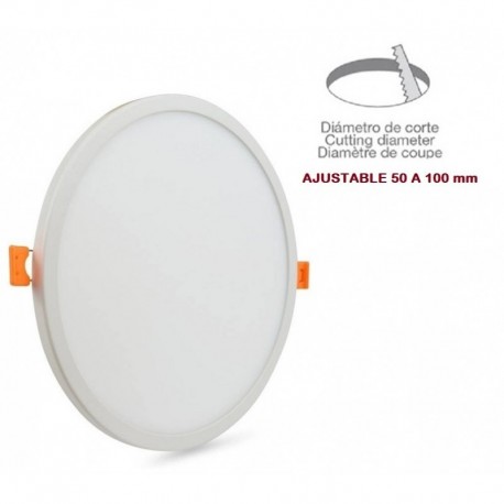 PANEL LED CIRCULAR DOWNLIGHT AJUSTABLE 8W ALUMINIO BLANCO FRIO DRIVER INSOLATED (AISLADO)