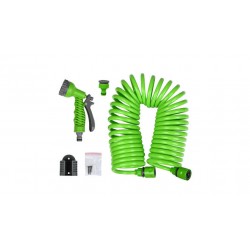 MAGUERA JARDIN ESPIRAL 10M + ACCESORIOS C/FIJACION PARED 