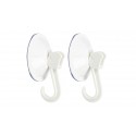 PACK GANCHOS CON VENTOSAS MAX. 2KG Ø55MM BLANCO (PACK 2)
