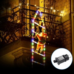 ADORNO TIRA LED ESCALERA PAPA NOEL RGB C/TEMPORIZADOR 8 FUNCIONES 3M X 1,6M IP44 INTERIOR/EXTERIOR