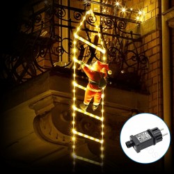 ADORNO TIRA LED ESCALERA PAPA NOEL B. CALIDO C/TEMPORIZADOR 8 FUNCIONES 3M X 1,6M IP44 INTERIOR/EXTERIOR