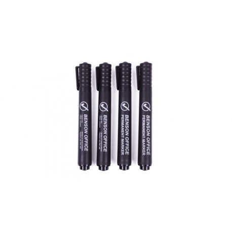MARCADOR PERMANENTE PUNTA REDONDA NEGRO BENSON (PACK 4) 